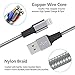 High Speed Cell Phone Charger Cable 3 Pack 1FT 3FT 6FT Extra Long Nylon Braided USB Fast Charging Cord Compatible with lPhone X Xs MAX XR 8 7 6 6s Plus 5s 5 5c SE Gray White