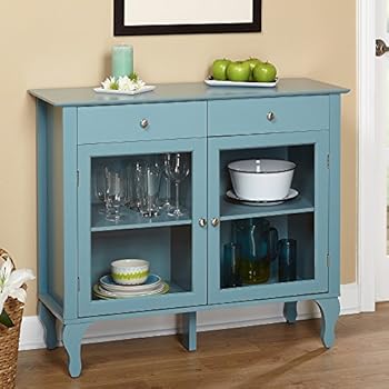 Amazon Com Simple Living Layla Antique Blue Buffet Cabinets