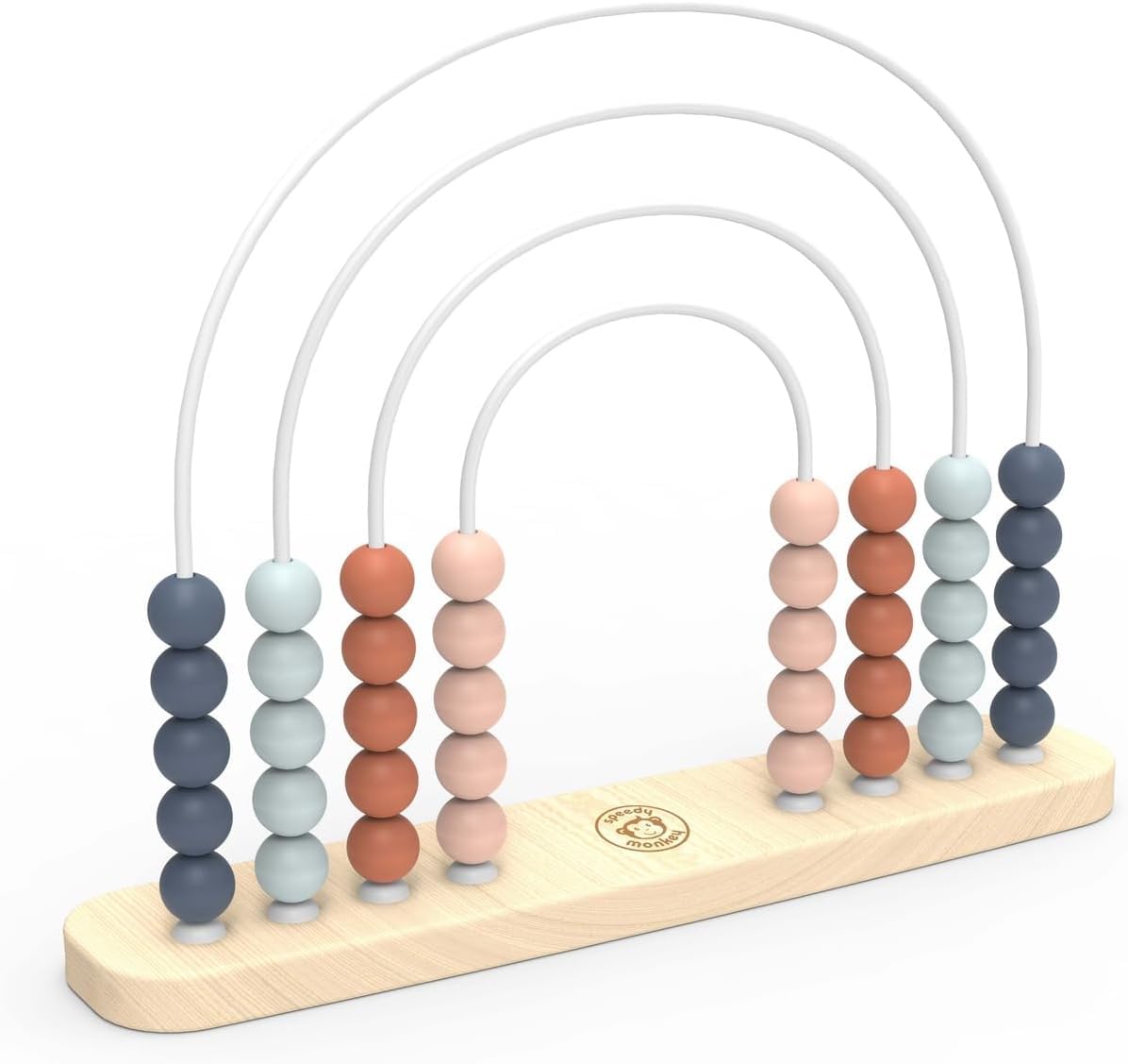 SPEEDY MONKEY Wooden Abacus Toy, Colourful Beads, Develops Hand-Eye Coordination, Colour Recognition & Creativity, Smooth Sliding on Stainless Steel Rods, Non-Toxic Paint, Ideal for Kids