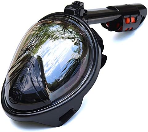 CHQSMZ Diving Mask Underwater Scuba Anti Fog Full Face Diving Mask Snorkeling Set With Anti-Skid Ring Snorkel L/Xl Plated-Black