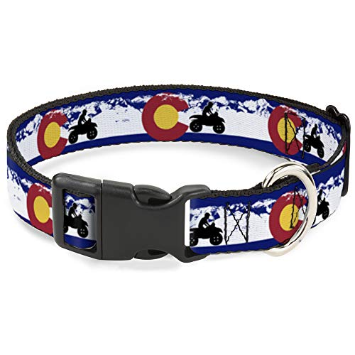 Buckle-Down Plastic Clip Collar - Colorado/ATV Rider/Mountains - 1/2" Wide - Fi…