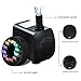 INTSUN 220 GPH (800L/H, 12W) Submersible Water Pump for Fish Tank, Aquarium, Fountain, Pond, Small Silent 12 LED Colorful Pump Lights with 2 Nozzle, 6 Feet Power Cord