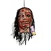 Halloween Haunters Life-Size Hanging Animated Decapitated Zombie Ghoul Head with Moving Jaw Mouth That Screams Prop Decoration - Rubber Latex Flashing Eye - Table Top Haunted House Graveyard Display