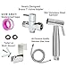 Handheld Toilet Bidet Sprayer Set Pipe Shattaf Water Cleaner Cloth Diaper Sprayer for Toilet Attachment with Water Pressure Control Hose and T Valve-Chrome