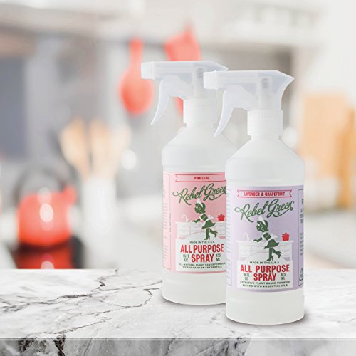 Rebel Green Natural All-Purpose Cleaner Spray - Kid Safe, Pet Safe, Non-Toxic Multi-Surface Cleaner - Lavender & Grapefruit, 16 Ounce Bottle (Pack of 4) - Thumbnail 4