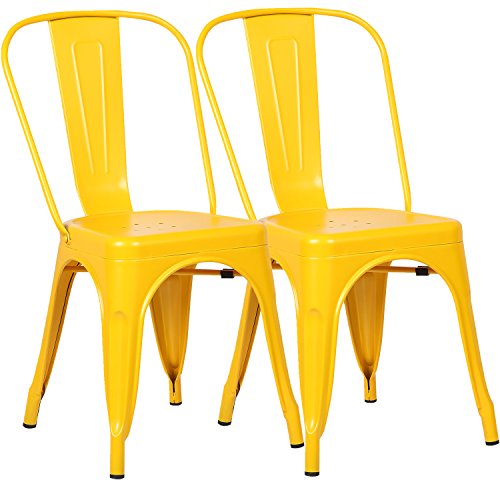 Poly and Bark Trattoria Side Chair in Yellow (Set of 2) - Thumbnail 5