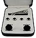 LINC Fashion- Dressy Silver Cufflinks and Tuxedo Studs set with a Tie Bar in a Nice Gift Box!