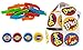 Superhero Party Supply Set: Superhero Sticker Roll (100 Stickers), 24 Piece Superhero Sayings Bracelets, & 24 Plastic Superhero Stampers - Great Addition To Your Superhero Party Supplies & Favors