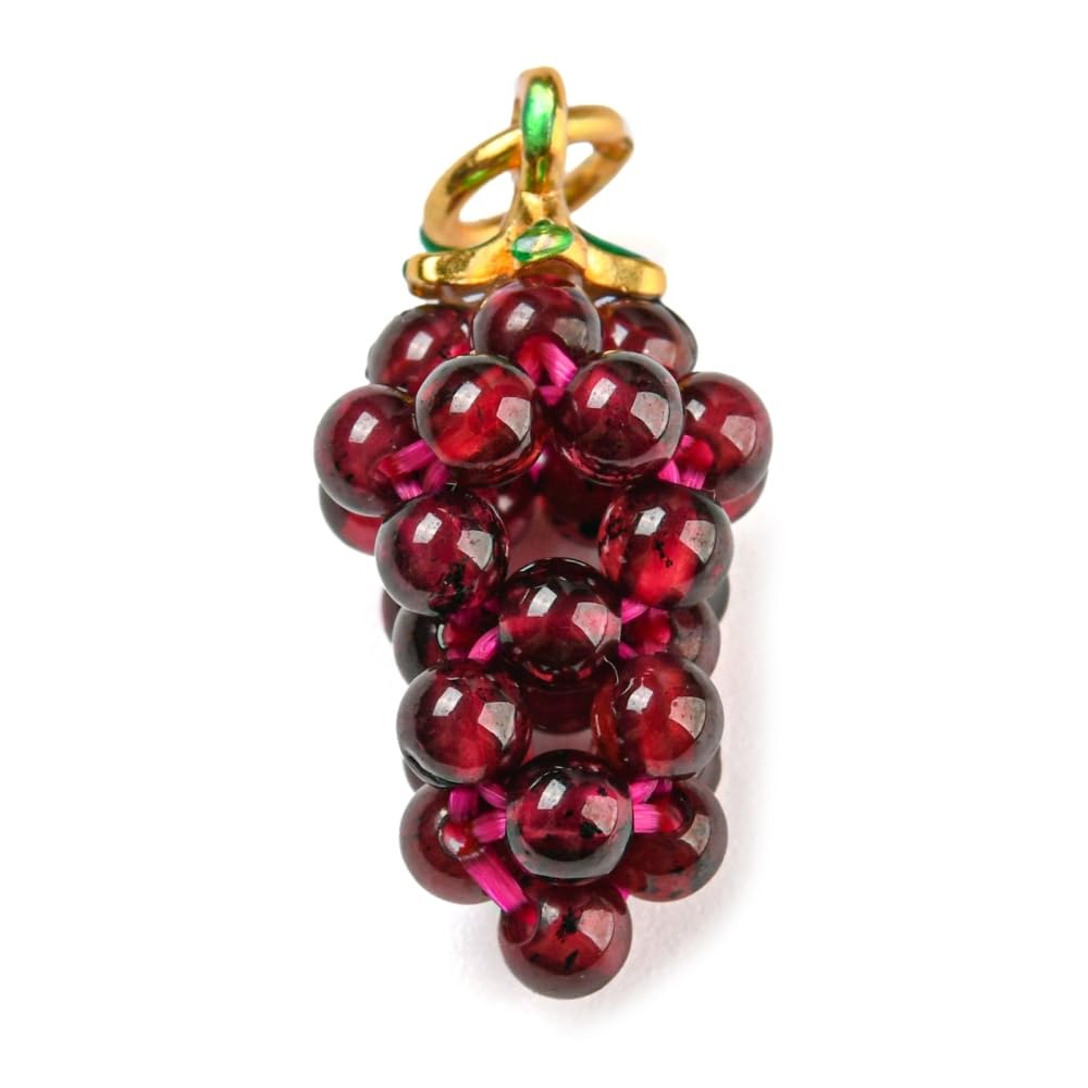 Photo 1 of DanLingJewelry 10Pcs 3D Grape Shaped Natural Garnet Pendants Healing Crystal Stone Fruit Charms for Jewelry Making Necklaces Earrings Keychain