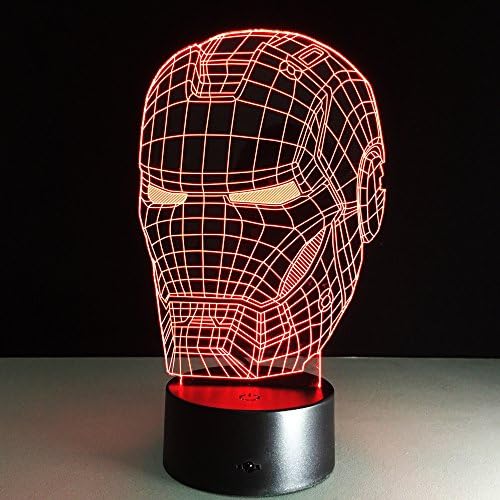 Voorpret Ironman 3D Illusion Light Optical Bedroom Night Color Change LED Desk Table Lamp
