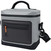 Insulated Soft Cooler Bag, Leakproof Waterproof Lunch Box Grey, 7L | 7/16/30 Cans Portable Foldable Ice Chest Soft Sided Cooler Lunch Box for Men Women Work Picnic Camping Beach Travel Grocery