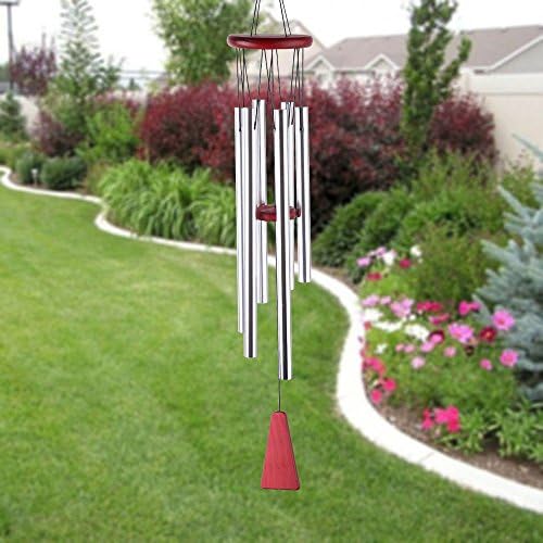 Neele Outdoor Wind Chimes 19” Amazing Grace Wind Chimes for Outdoor Indoor Patio Garden Balcony Beautiful Outdoor Home Decor (silver)