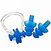 Summer Water Swimming Ear Plugs & Free Nose Clip Set for children & youth Adults Great Protector for Swimmer (Blue)
