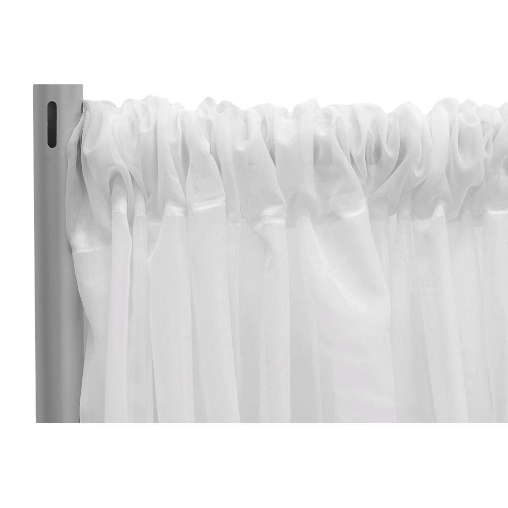 CV Linens 11444us Durchsichtiger Vorhang, schwer entflammbar, 3 m x 299,7 cm, Weiß, 1 Stück Sheer Voile Flame Retardant Drape-305cm x 300cm | Backdrop Curtain Panel | White | 1 Pc, Solid