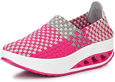 Konfor Women's Casual Wedge Shape Ups Weave Sandals Fitness Work Out Shoes Slip on
