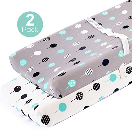 Stretchy Changing Pad Covers-BROLEX 2 Pack Jersey Knit Change Pad Covers For Girls Boys,Balloons