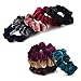 9 Pieces Velvet Hair Scrunchies, Soft Hair Bands Headbands Set, Hair Bobbles Elastics Hair Ties for Women Girls, Ponytail Holder Hair Accessories, 9 Colors