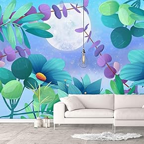 Wall Murals for Bedroom Green Plants Animals Removable Wallpaper Peel and Stick Wall Stickers - 66x96 inches