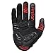 Firelion Long Finger Outdoor MTB Downhill Off Road Bicycle Gloves (Black/Red, X-Large)