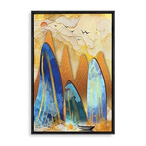 Framed Golden Forest Home Artwork for Living Room Bedroom
