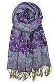 Achillea Soft Silky Reversible Paisley Pashmina Shawl Wrap Scarf w/Fringes 80