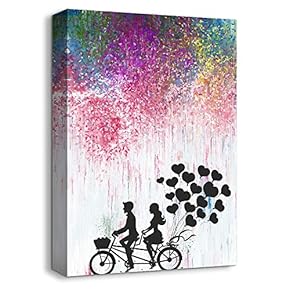 Canvas Wall Art-Romantic Rainy Day-Canvas Prints Home Artwork Decoration for Living Room,Bedroom - 12x18 inches