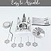 Winter Cabin Silver Candle Spinner - Silver Plated Laser Cut Winter Scene Cabin Trees Design with Snowflake Charms - Tea Light Candle Holder - Christmas Décor 5