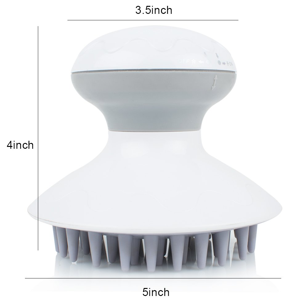 Zinnor Multifunction Portable Electric Scalp Head Massager Handheld Body Massage Washing Comb Hair Shampoo Shower Brush SPA Tool