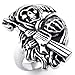 KONOV Stainless Steel Band Casted Grim Reaper Skull Biker Men's Ring, Size 16