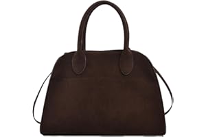 Deermisu Womens Suede Tote Bag, Faux Leather Tote Bag for Women Vintage Top Handle Bag Fashion Retro Shoulder Satchel Bag