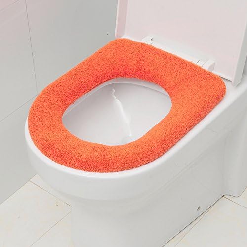 Zebratown Bathroom Toilet Seat Closestool Warmer Mat Soft Cover Pad Cushion Toilet Seat Cover (Orange)