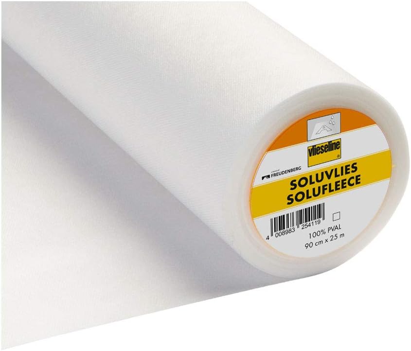 Vilene 2V321 Water Soluble Embroidery Backer | Stabilizer for Almost All Fabric Use | 25m x 90cm