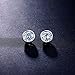 UMODE Jewelry Bezel Set Earrings 2x1ct Round Clear Cubic Zirconia CZ Diamond Stud Earring for Women