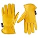 Kim Yuan Leather Work Gloves Perfect for Gardening/Cutting/Construction/Motorcycle, Men & Women 1 Pair (Large)