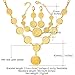U7 Women 18K Gold Plated Muslim Symbol Coin Beaded Necklace Bracelet Earrings Set