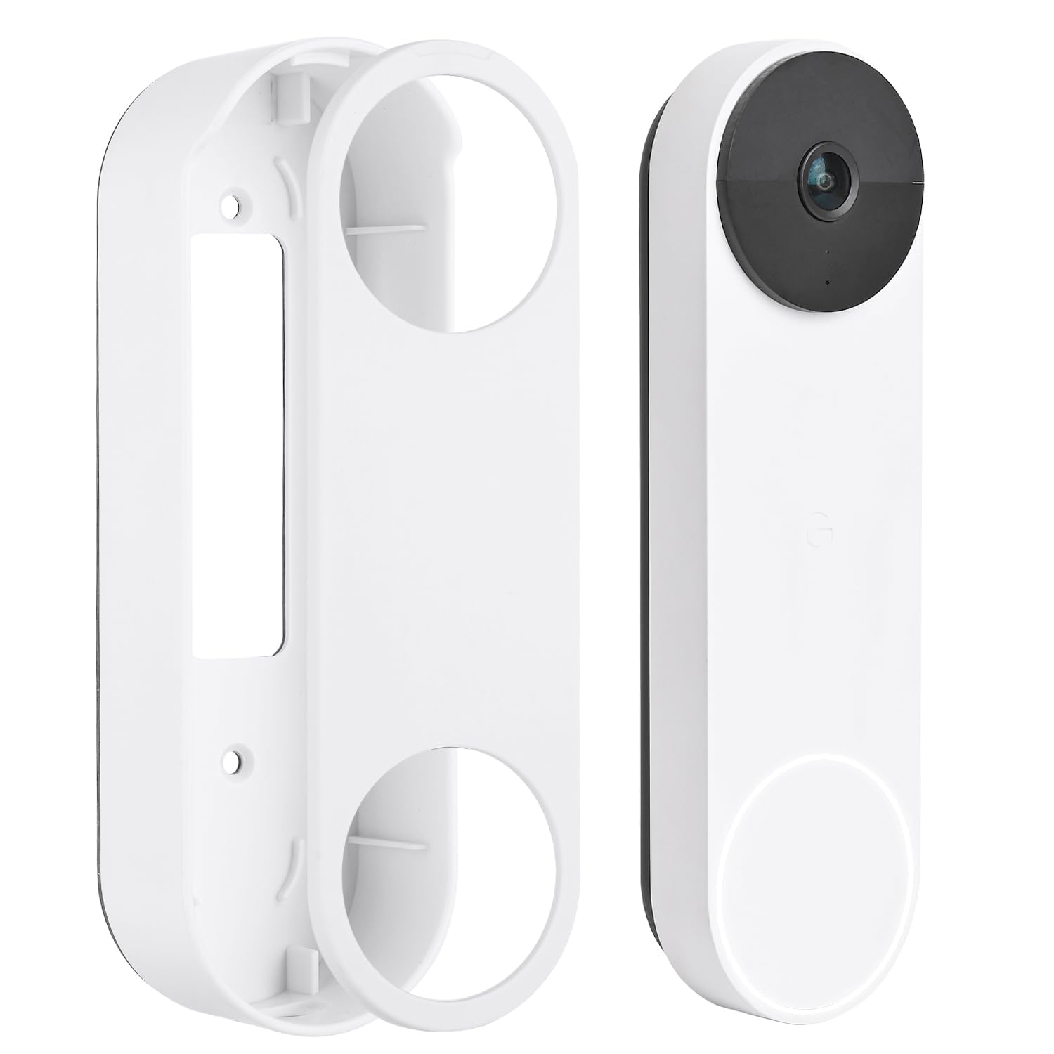 wochel No-Drill Mount for Google Nest Doorbell (Battery), Adhesive Doorbell Mount Bracket, Easy Installation for Nest Doorbell System (White)