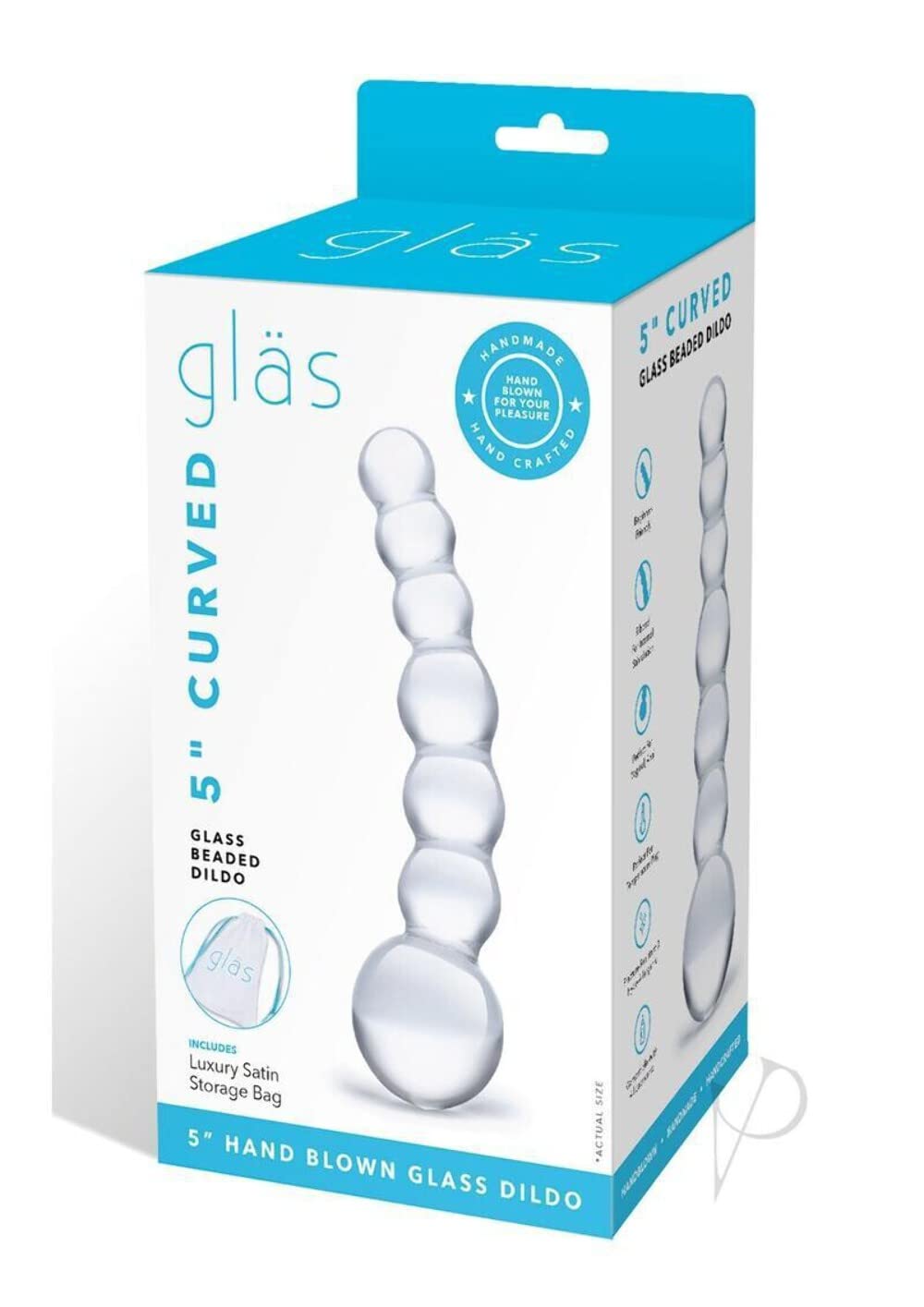 Glas Curved Glass Beaded Dildo Clear 200 g
