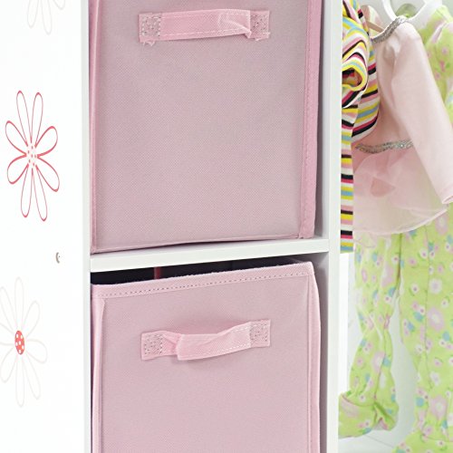 18 Inch Doll Storage Clothes Open Wardrobe Furniture Fits 18" American Girl Dolls - Includes Hangers for Doll Clothes & Dresses