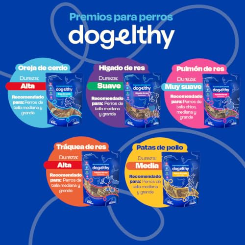 Dogelthy Higado de Res Deshidratado. Premio para Perros 100% Natural sin Conservadores ni Saborizantes Artificiales. Snacks para Perro. Treats para Perros Cachorros, Adultos y Senior 100 Gramos.