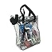 K-Cliffs Heavy Duty Clear Tote Deluxe See Through Messenger Work Bag Durable Transparent PVC Lunch Bag