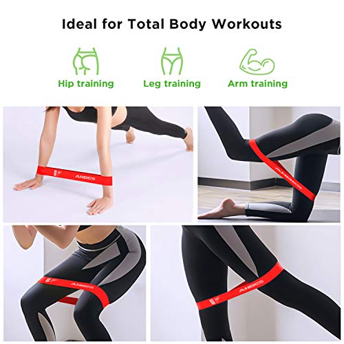 ANBES Resistance Loop Bands, Resistance Exercise Bands for Home Fitness, Yoga, Stretching, Strength Training, Physical Therapy, Natural Latex Pilates Flexbands, Workout Bands (Mix Color)