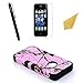 Phone Case for iPhone 5s 5,Trade A Luxury Triple Layer Hybrid Tree Pattern Camo Hybrid Hard Stand Case Cover for iPhone5 5s 5G with Free Screen Protector and Stylus(Black&Pink)