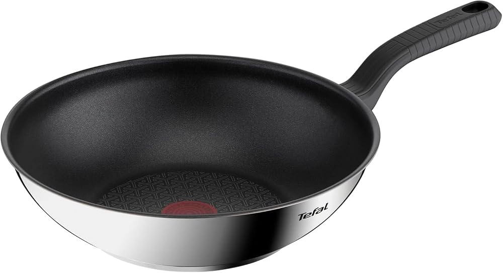 Tefal Comfort Max 28cm Stainless Steel Wok Thermo-Spot Induction Base