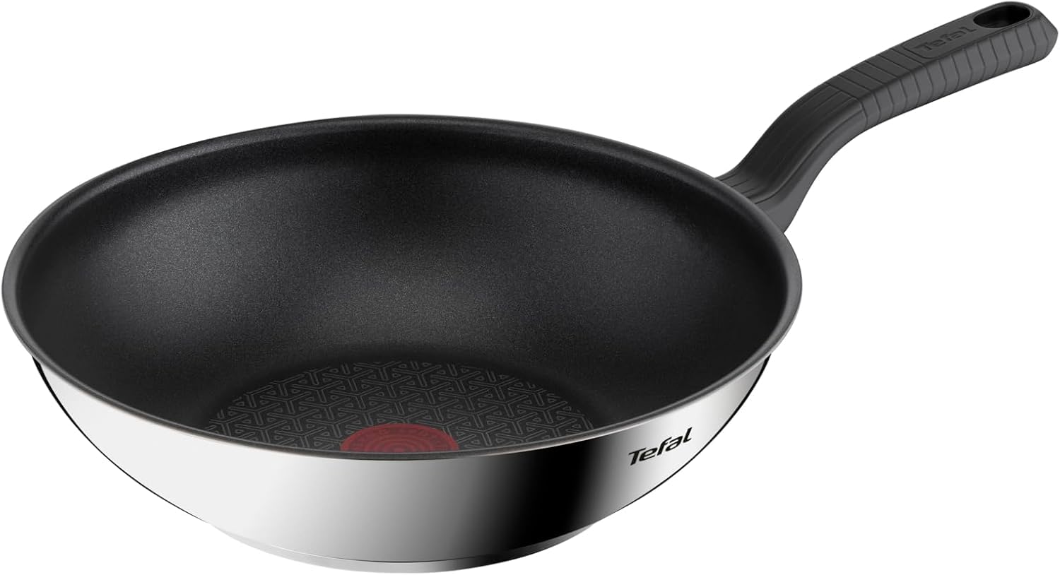 Tefal Comfort Max 28cm Stainless Steel Wok, Durable Non-Stick Pan with Thermo-Spot Heat Indicator, Induction Compatible Base, Comfortable Grip Handle, Dishwasher, G7261944 — image 1