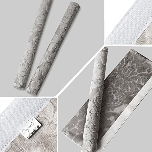 OUGAR8 Refrigerator Door Handle Covers Handmade Decor Protector for Ovens, Dishwashers.Keep Your Kitchen Appliance Clean From Smudges, Food Stains (Gray Flower)