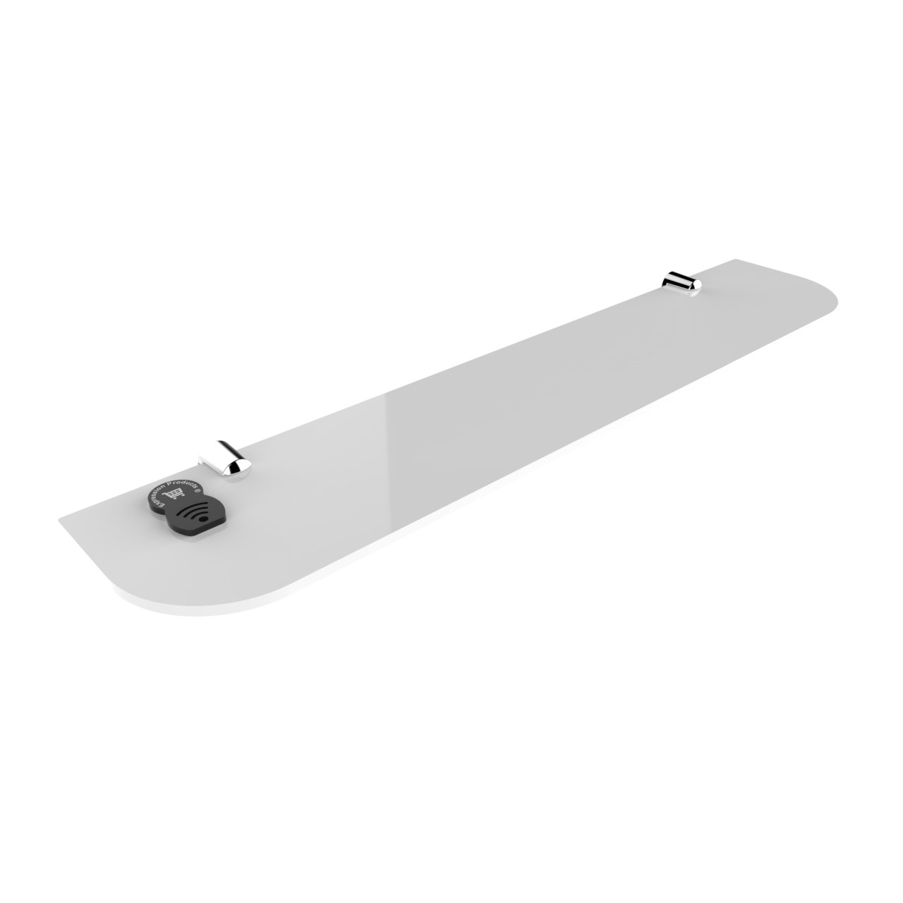 Expression Products Straight Acrylic Safety Shelf 500mm x100mm, Bathroom, Bedroom, Office, Free Trolley Token Material Sample Included per Shipment, white