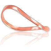 Thumb Rings High Polish 10k Rose Gold Wave Band