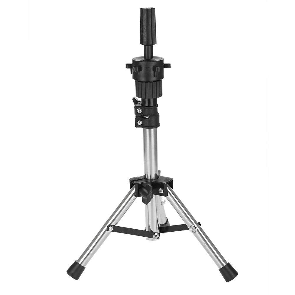 Tripod Cosmetology Training Doll Head Stand,Adjustable Mannequin Manikin Head Training Wig Stand (Silver)