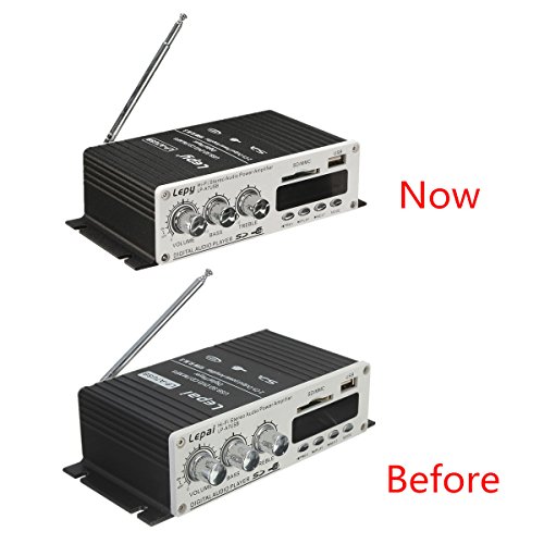 Car Amplifier, ELEGIANT Mini Hi-Fi Stereo Super Bass Audio Audio Power Amplifier with Remote Control,Support FM/MP3/TF/USB/DVD for Car Motorcycle Home