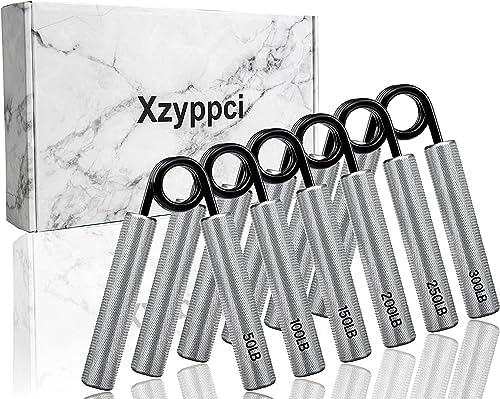 Xzyppci Metal Grip Strength Trainer 6pack,50-300LB Hand Gripper